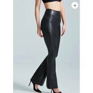 Commando Black Faux Leather Flared Leggings Sz.XL